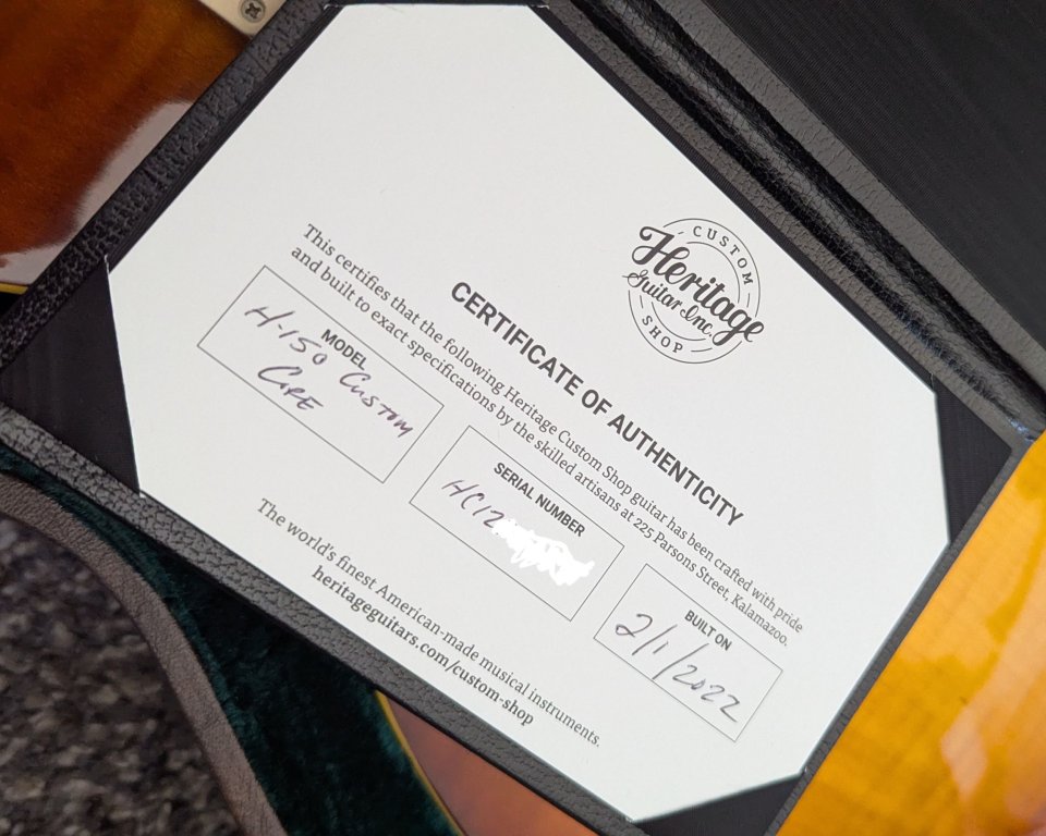 Heritage Guitars Custom Shop Core H-150 de segunda mano · Foto 5 de 6 · Barcelona · 3300 €