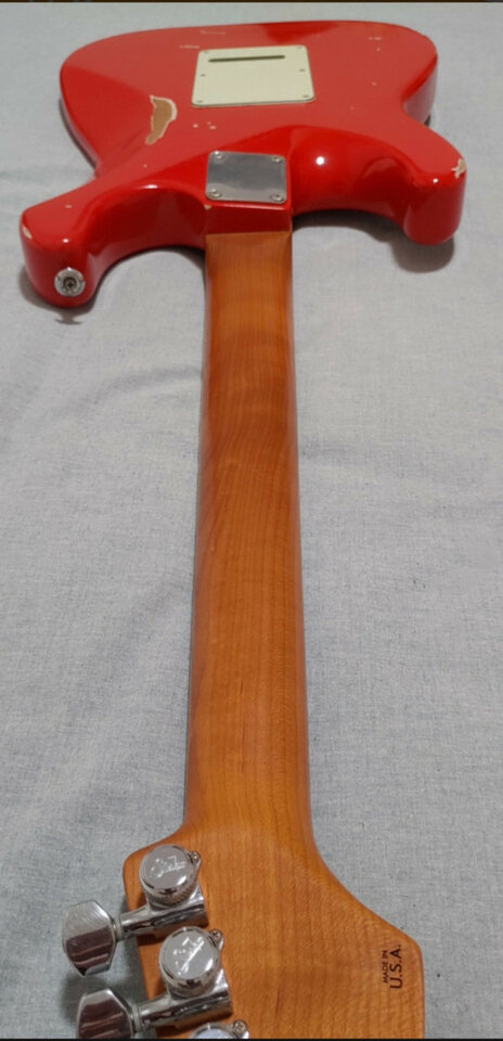 Suhr Classic Antique HSS Fiesta Red Roasted Maple 2013