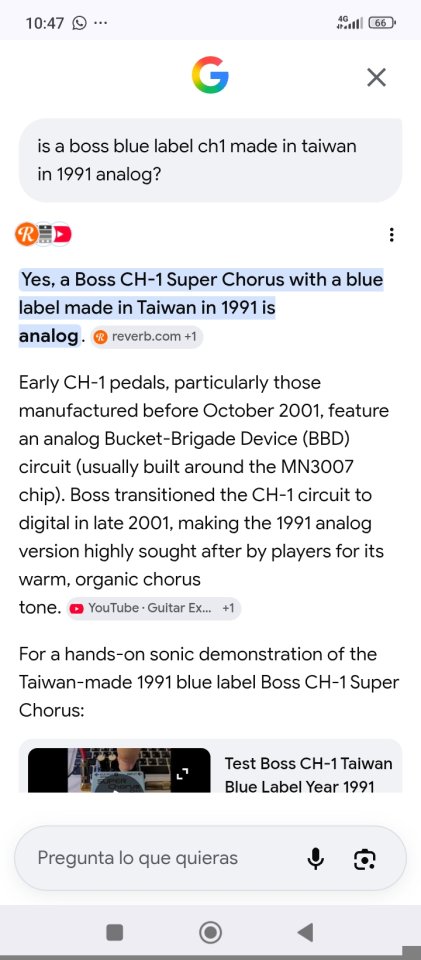 Boss Super Chorus CH-1 Analógico (1991 Blue Label) de segunda mano · Foto 7 de 7 · León · 80 €