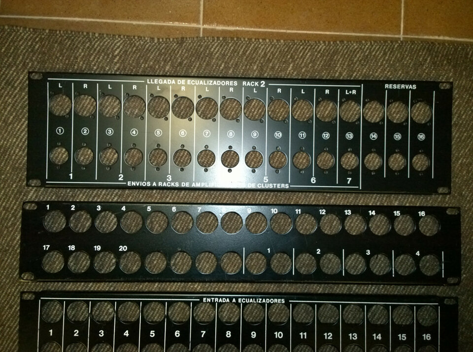 Panel para rack XLR 2U (y 3U)