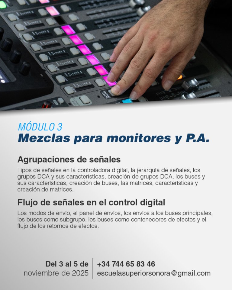Curso de sonido en directo y Behringer X32 (con X32, XR18 y Wing) - Sevilla