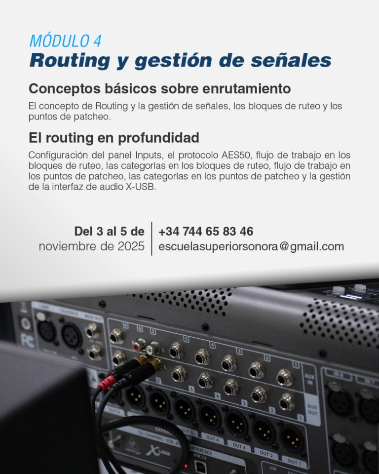 Curso de sonido en directo y Behringer X32 (con X32, XR18 y Wing) - Sevilla
