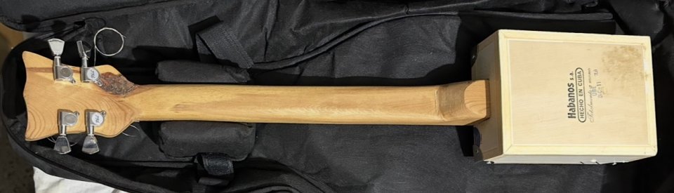 LCA Guitars, cigar box lap steel por bigsby B12 plateado original o Duesenberg.