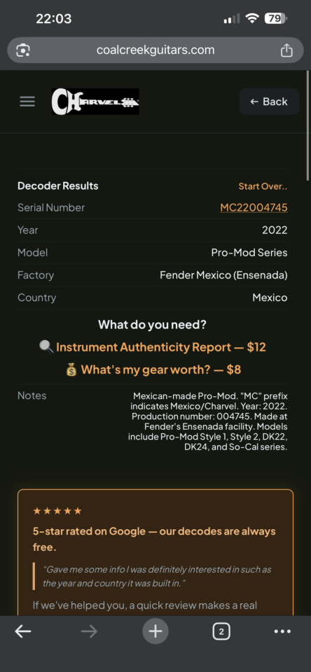 Charvel ProMod Series de segunda mano · Foto 3 de 3 · SC Tenerife · 650 €