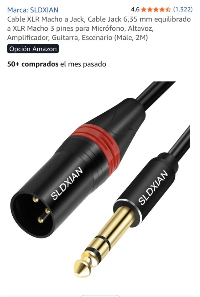 8 cables TRS-XLR Macho 2m