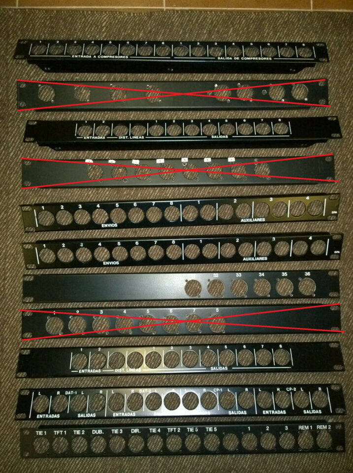 Panel para rack XLR 1U