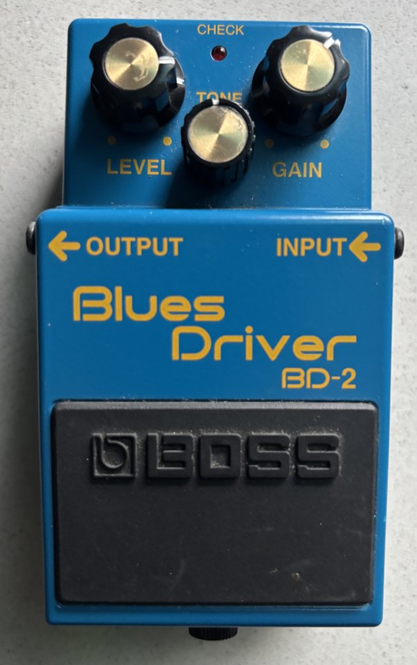 Pedal Boss BD-2 Blues Driver.