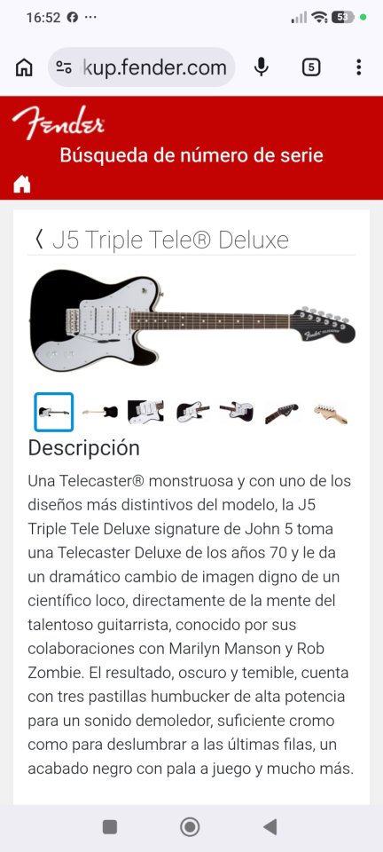 Fender Telecaster Deluxe triple John 5 de segunda mano · Foto 8 de 10 · Valencia · 1249 €