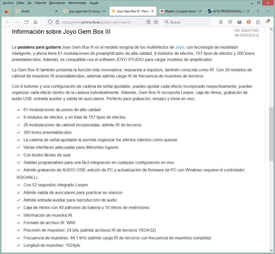 Pedalera Joyo Gem Box III
