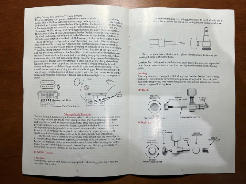 Manual Fender USA Guitarras y Bajos 1994