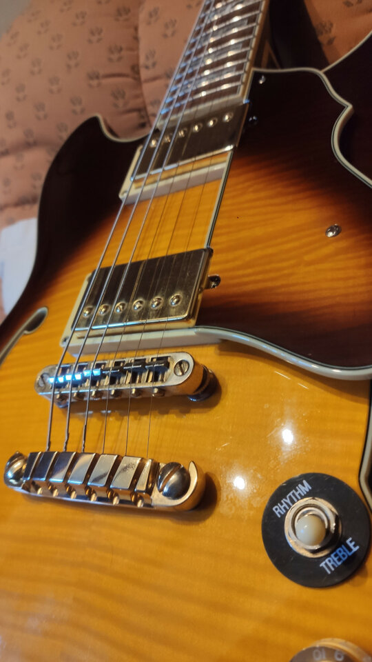 Ibanez AS103 con pastillas Dimarzio PAF 36th Anniversary y estuche rígido