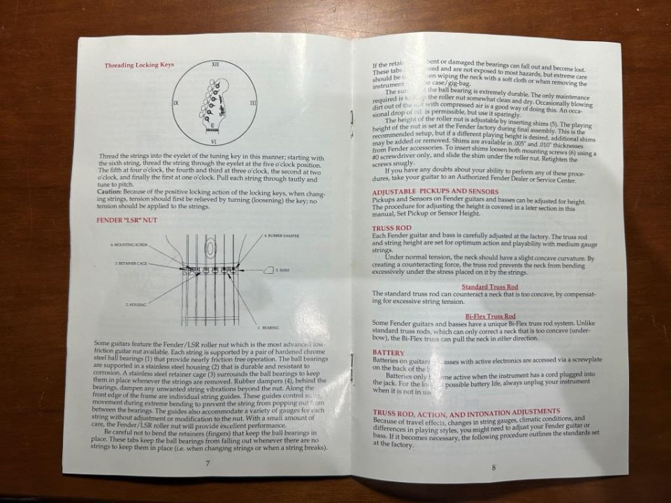 Manual Fender USA Guitarras y Bajos 1994