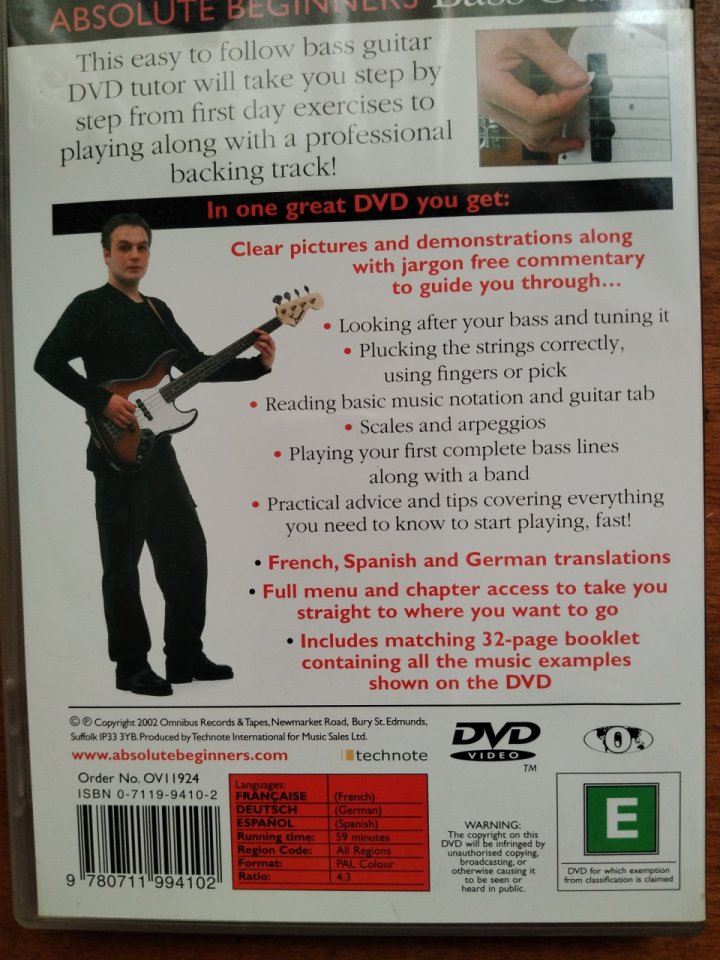 DVD Absolute Beginners Bass Guitar
