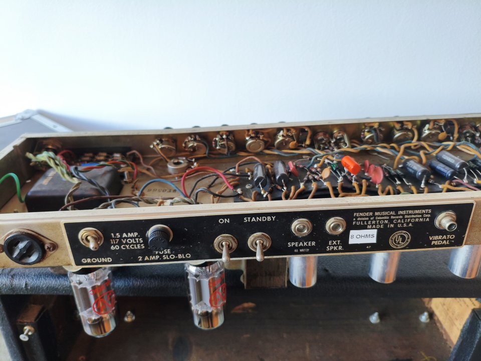 Fender Bandmaster Blackface 1965 (AB763) + Flight Case + Step-down