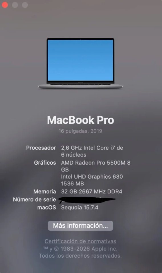MacBook Pro 16" 32Gb de segunda mano · Foto 4 de 4 · Cantabria · 750 €