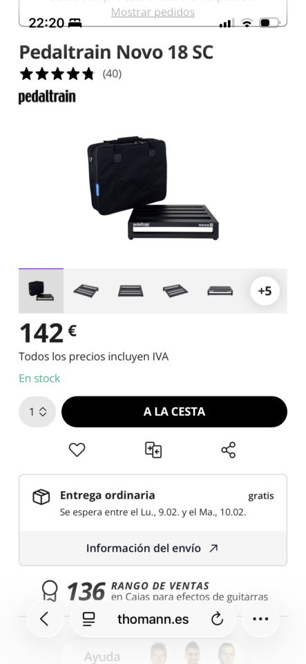 Pedaltrain Novo 18 SC, nueva a estrenar.