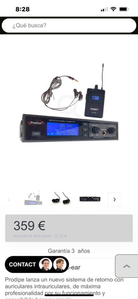 Sistema inalámbrico in ears Produce IEM 7120