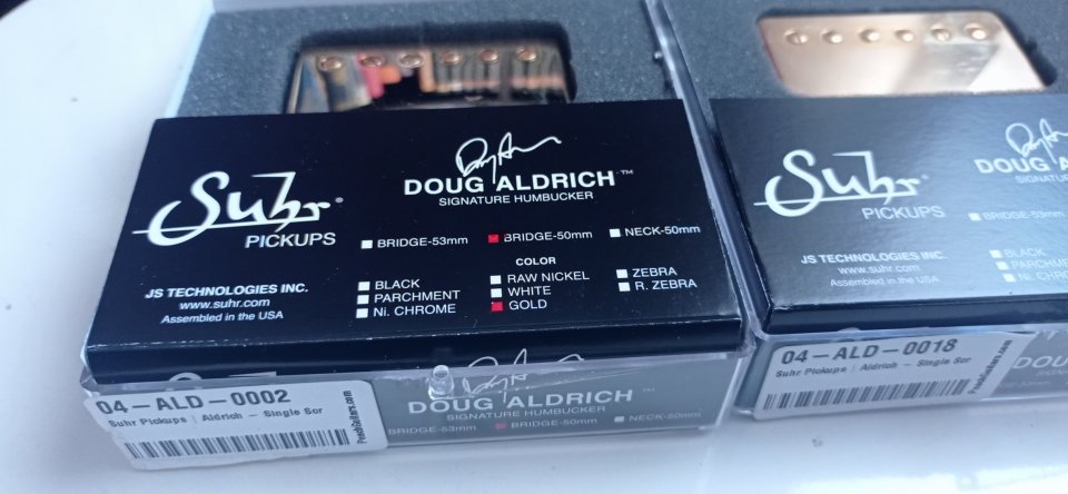 Juego pastillas Suhr Doug Aldrich GOLD como nuevas