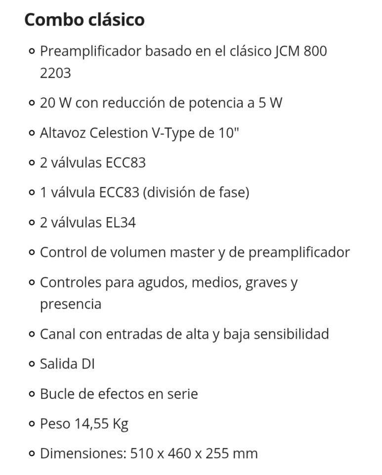 Amplificador Guitarra Marshall JCM800 Studio