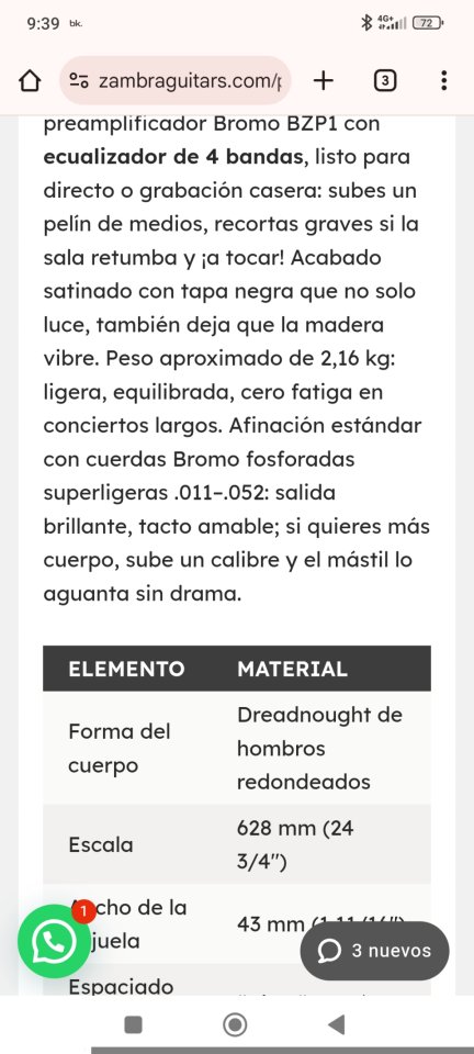 Guitarra Bromo BAT9MEBK NUEVA