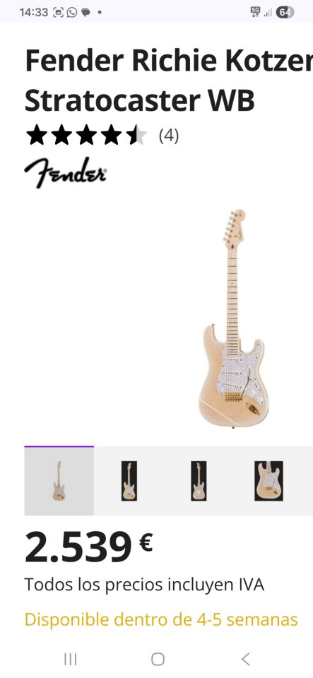 Guitarra Fender Stratocaster Rltchie Kotzen Japon 2023