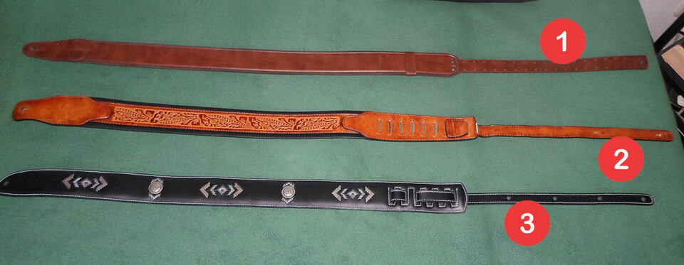 Correas de alta calidad para guitarra eléctrica.