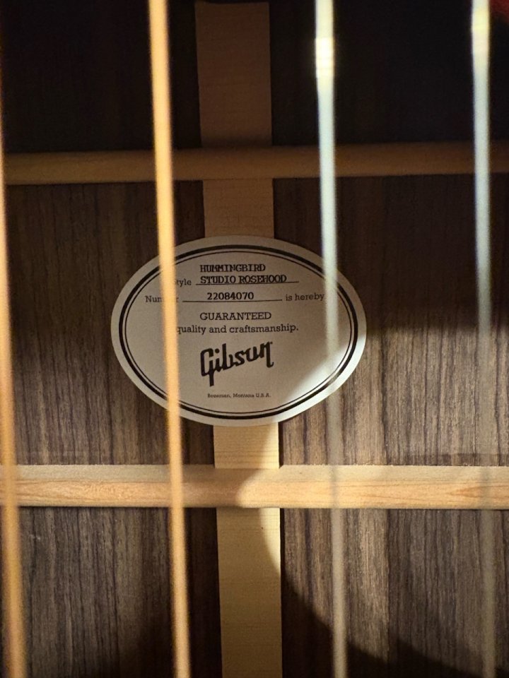 Gibson hummingbird studio rosewood satin rosewood burst