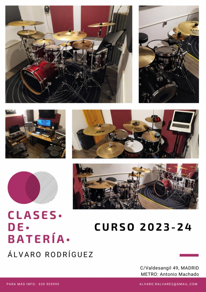 Clases Personalizadas de batería - Zona Moncloa - Barrio del Pilar (MADRID)