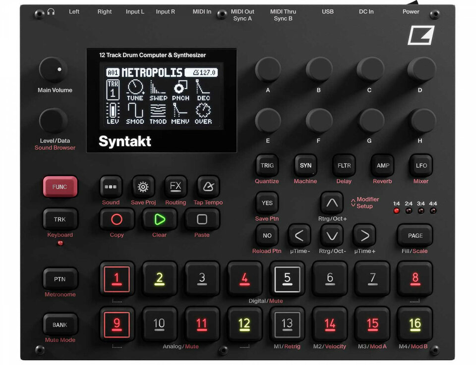 Sequential Prophet 10 Module, Prophet REV2-8 Module, Pro 3, Elektron Digitakt, Erica Synths HEXDRUM, V Collection 11