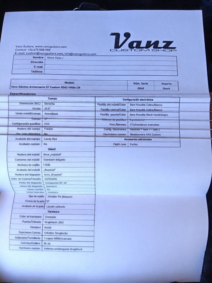 Vanz ST Custom Shop 10 Aniversario