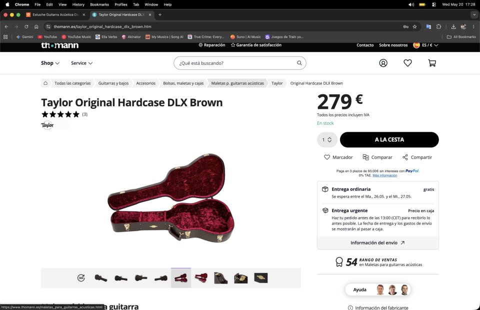 Estuche Guitarra Acústica Deluxe Dreadnought de segunda mano · Foto 5 de 5 · Palencia · 125 €
