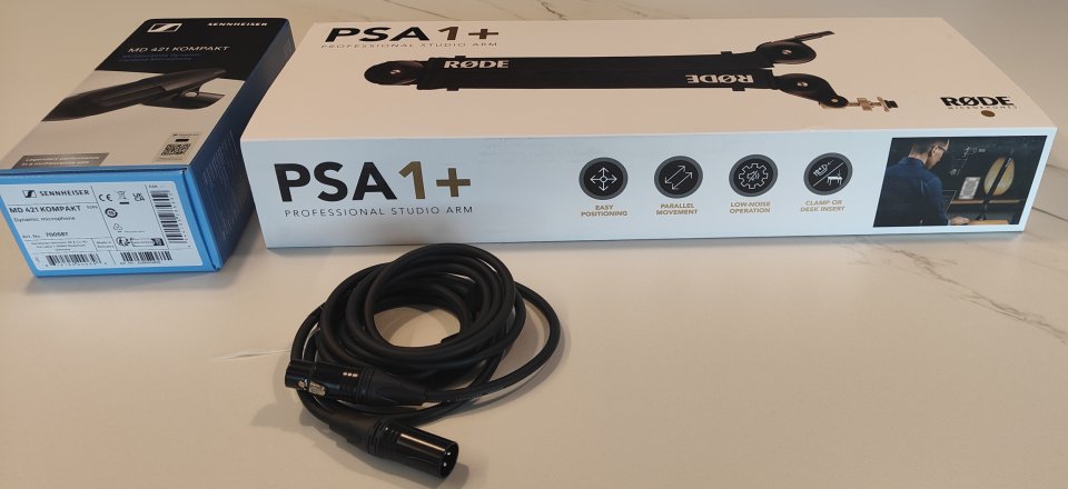 Micrófono dinámico Sennheiser MD 421 Kompakt (2026) + Rode PSA1+ de segunda mano · Foto 1 de 10 · Araba · 280 €