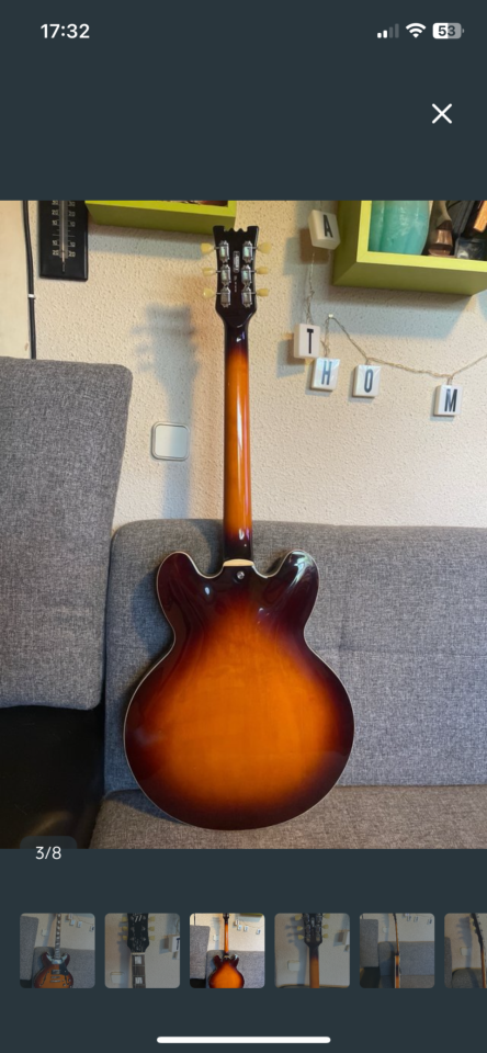 Guitarra Semi-Hollow CUSTOM 77 Needles & Pins de segunda mano · Foto 3 de 9 · Madrid · 990 €