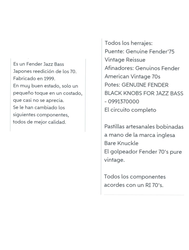 Fender jazz bass Japan de segunda mano · Foto 6 de 10 · Badajoz · 900 €