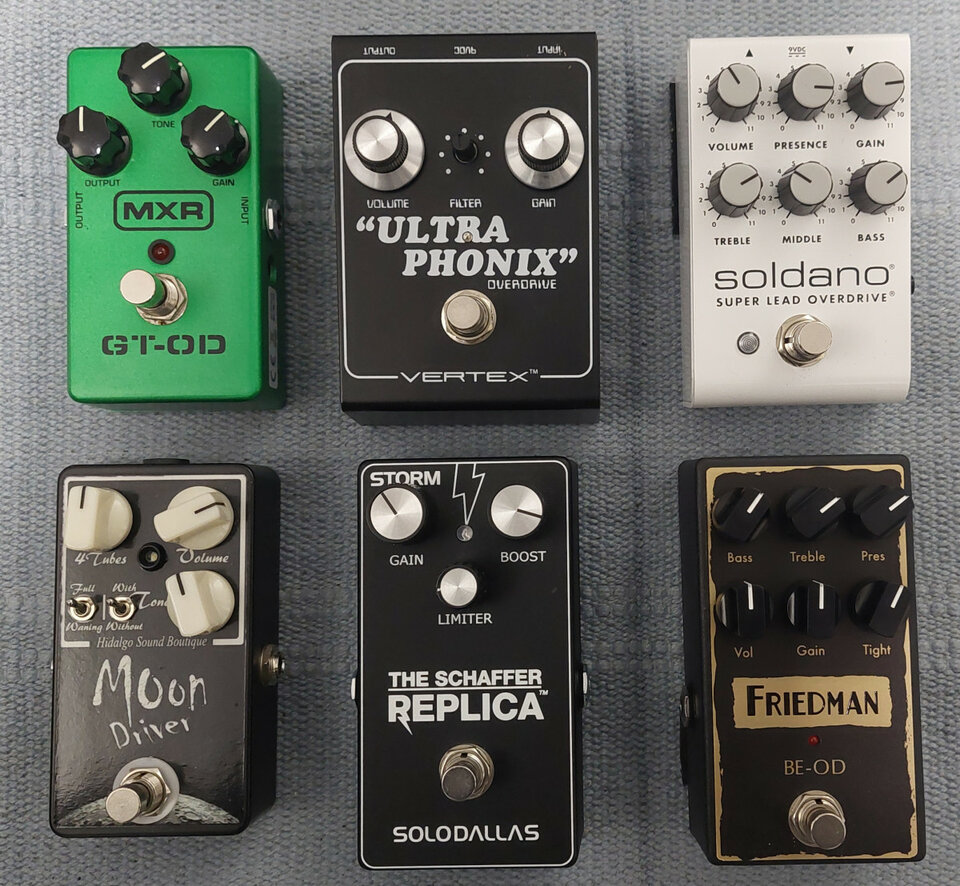 4 PEDALES (Friedman BE OD , Vertex Dumble, Hidalgo Moondriver Y MXR GT OD)