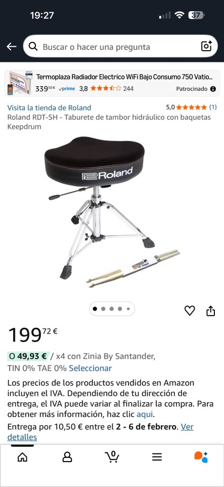 Sillín Hidráulico Roland