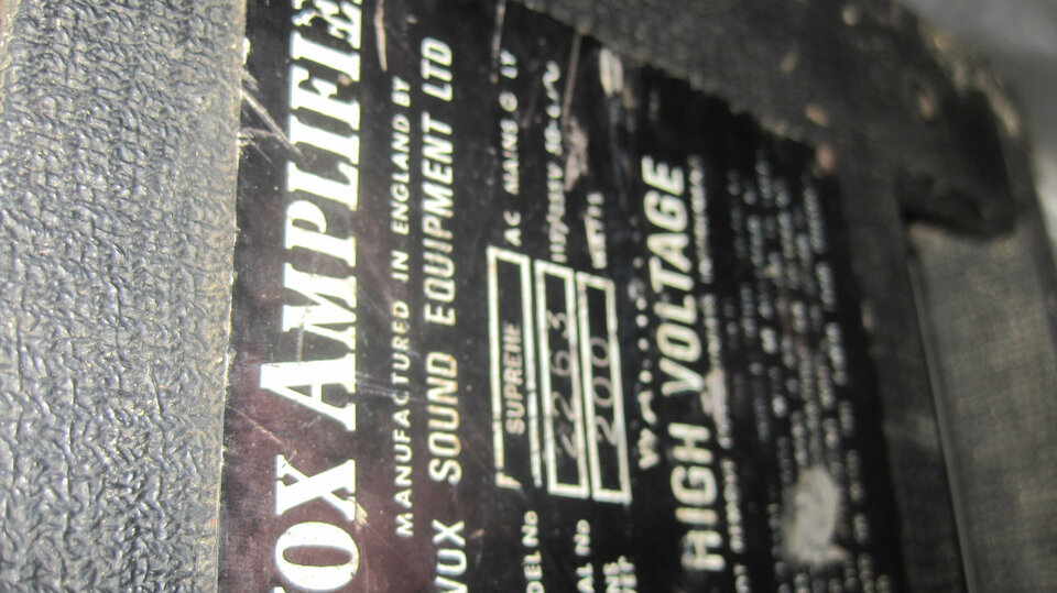 Cabezal Vox Supreme 200W vintage 60s de Los Archiduques