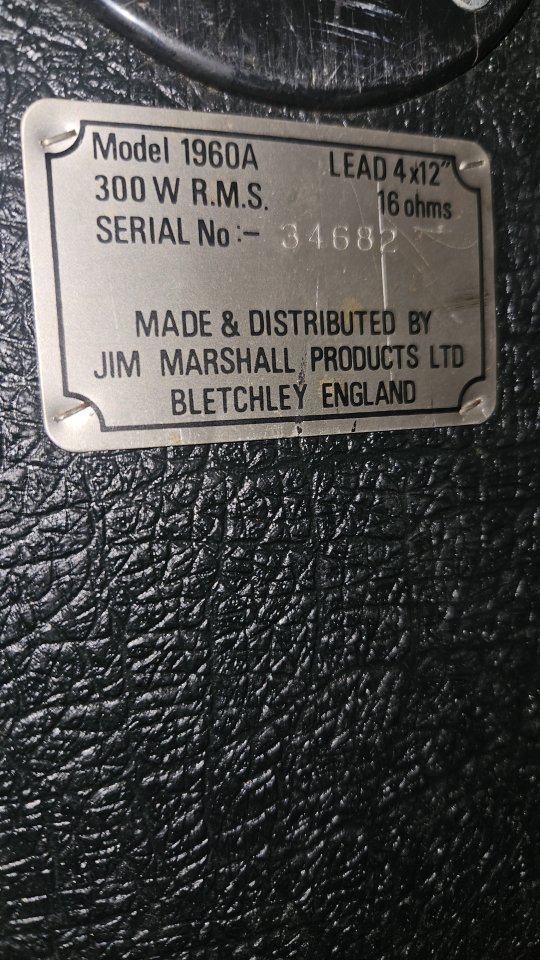 Marshall 4x12 JCM800 Lead 1960A por VOX AC15 o 4x12 1960BX