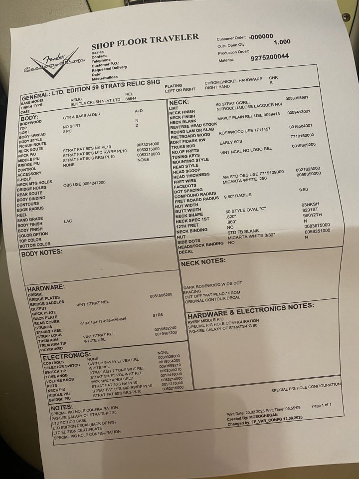 Fender strato custom shop ed limitada
