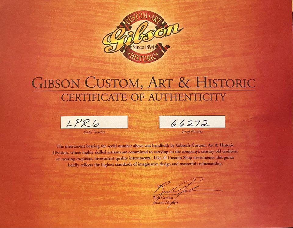 Gibson Les Paul Custom R6 GoldTop