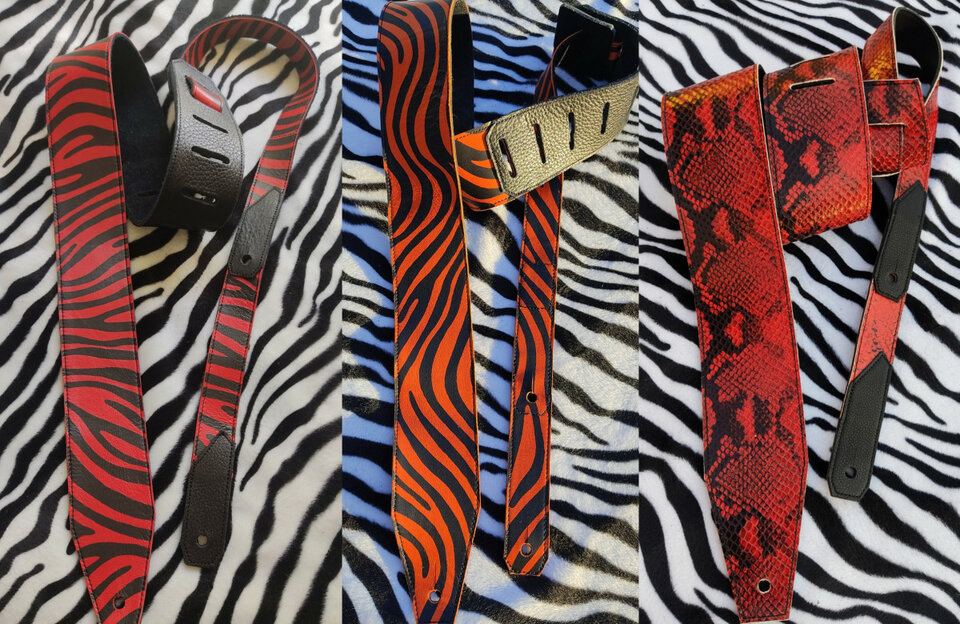 Correas Glam! Guitarra o bajo, 100% cuero