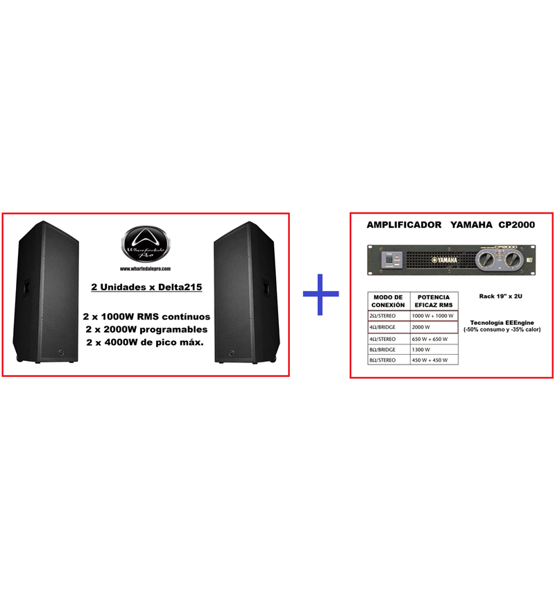 Conjunto pareja altavoces y etapa de potencia amplificadora 1000W+1000 RMS de segunda mano · Foto 1 de 9 · Cantabria · 2250 €