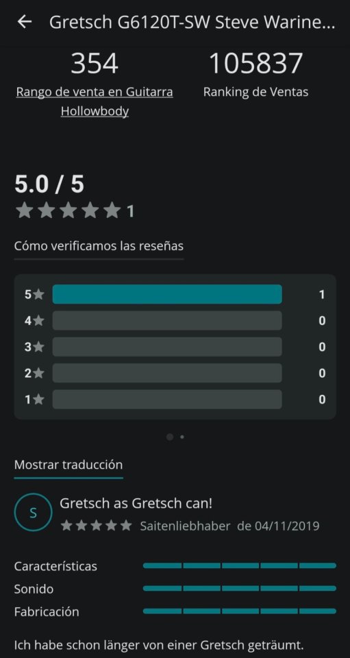 Gretsch G6120T - SW de segunda mano · Foto 7 de 7 · Málaga · 2700 €