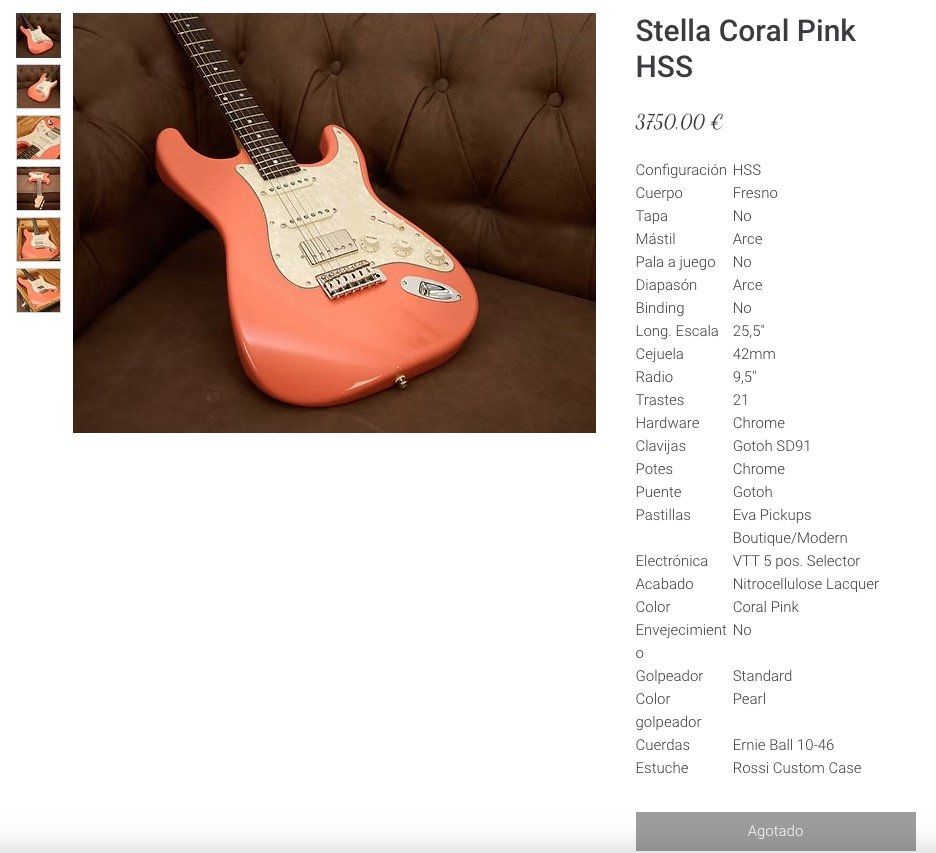 Vendo/Cambio Rossi Stella Stratocaster HSS 2500€ de segunda mano · Foto 4 de 4 · Valencia