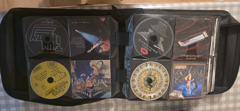 Gran colección de CDs de rock, blues y metal.