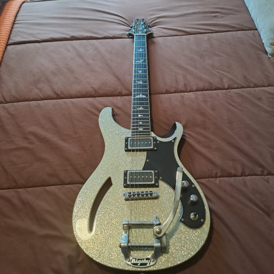 PRS Paul Reed Smith SE LTD. Custom Semi-Hollow Bigsby Silver Sparkle