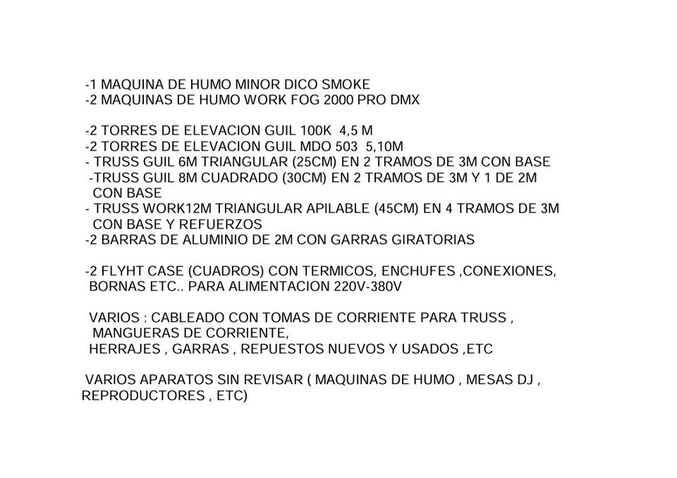 Sonido e iluminación (equipo completo)