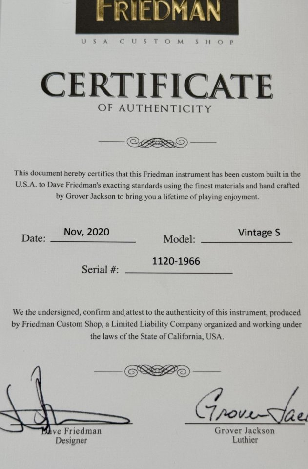 Friedman Vintge S 2020