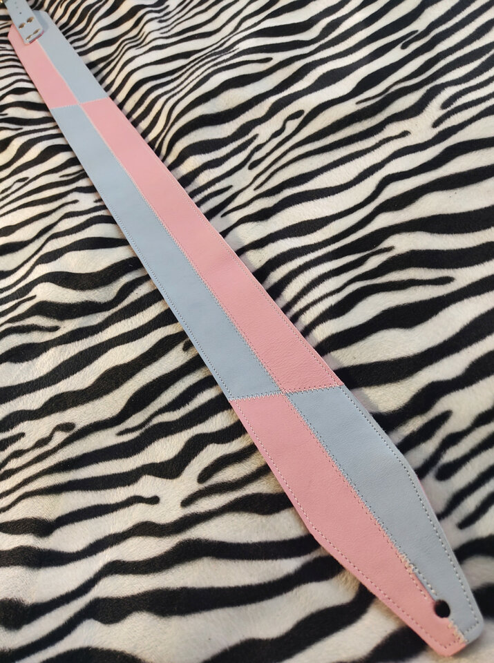 Correa Cotton Candy, 100% cuero guitarra o bajo