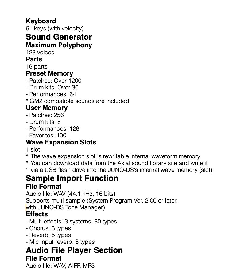 Vendo ROLAND Juno DS  61 c / funda original
